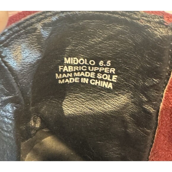 BeBe Women's Burgundy Bootie Ankle Boots Size 6.5 1/2 Zipper Faux Suede - Picture 9 of 10